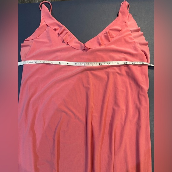 pink zara midi dress with ruffles and adjustable straps size m valentine's day - Picture 7 of 8